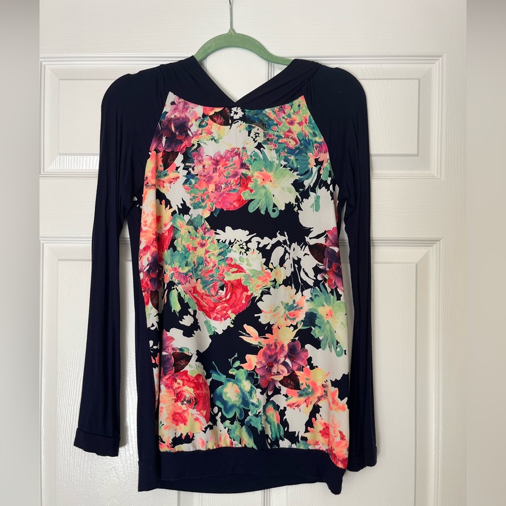 Vibrant Floral Hoodie MED